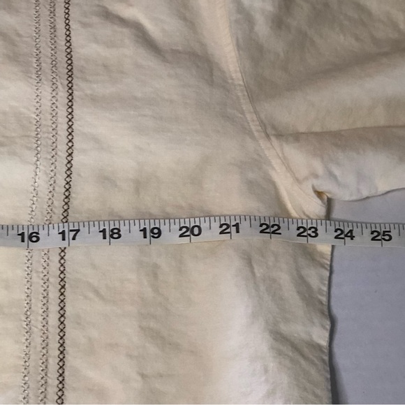 Cubavera Cream Button Down Embroidered Men’s Large Short Sleeve Shirt - Picture 7 of 10